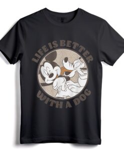 Disney Mickey und seine Freunde  Das Leben ist besser mit einem Hund  T-Shirt  Offiziell lizenzierte Disney-Kleidung für Hundeliebhaber
